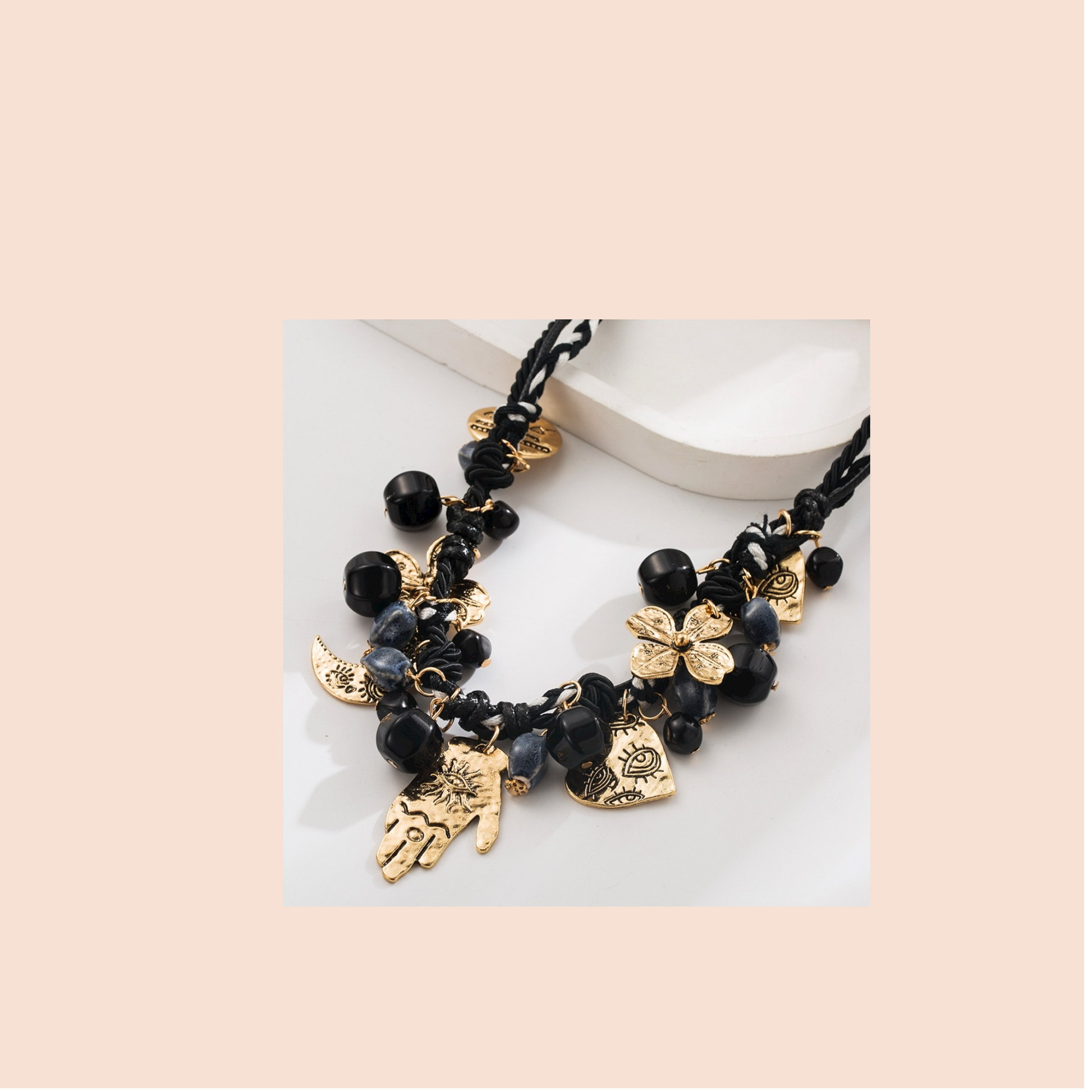 Necklace beaded fashionable floral - Lizi Yarce Accesories