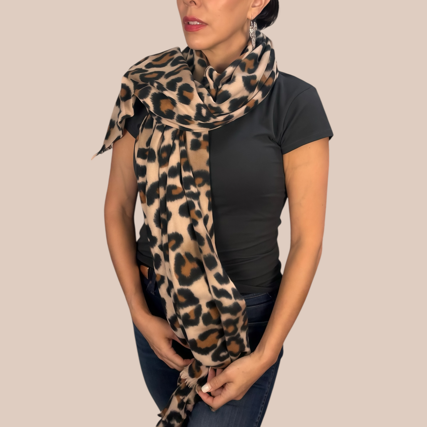 Casual romantic leopard scarve