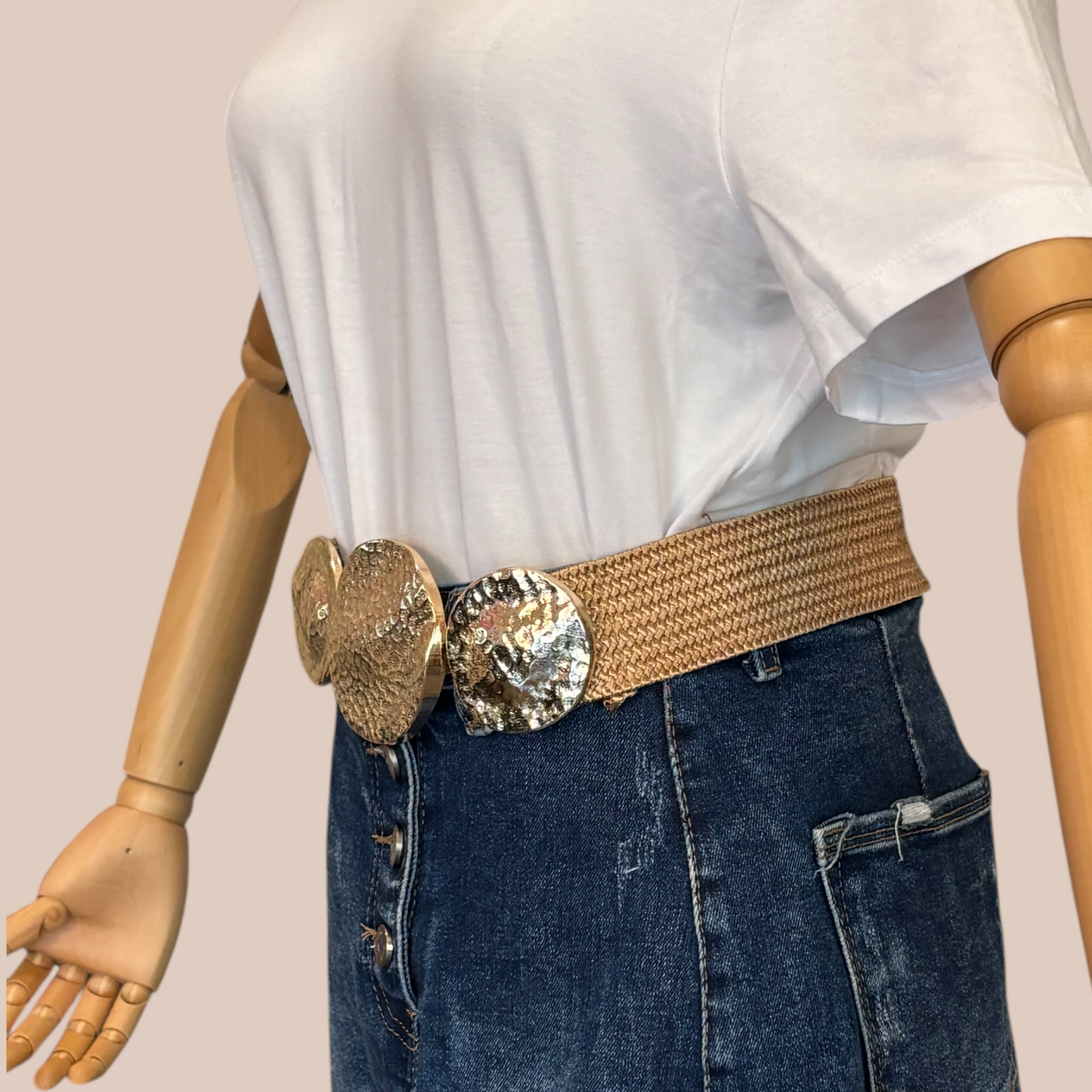 New Pp Stra Woven Square Buckle Fashion Casual Belt