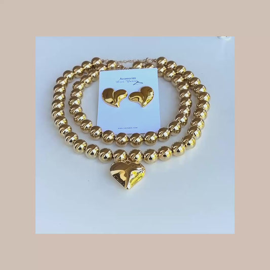 Necklace CCB Beaded Perl’s imitation street wear Heart